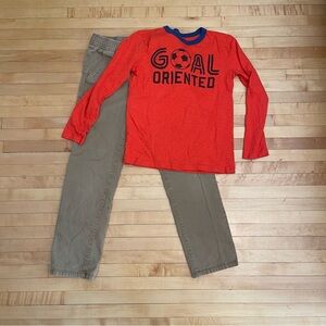 Crewcuts soccer shirt and Old Navy pants size 8